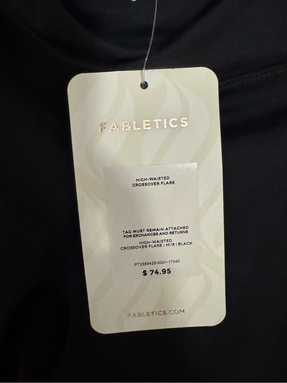 *NWT Fabletics Oasis PureLux High-Waisted Crossover Flare Black Leggings - Picture 10 of 12